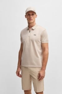 Structured-cotton polo shirt with zip neck