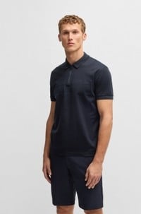Structured-cotton polo shirt with zip neck