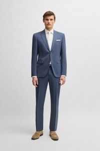 Regular-fit suit in patterned stretch cloth
