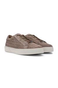 BOSS SELECTED BY SHOHEI OHTANI Gary woven-suede trainers with hidden laces