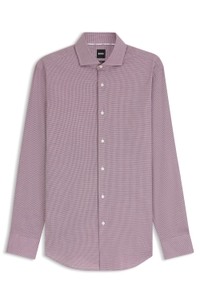 Slim-fit shirt in easy-iron stretch cotton