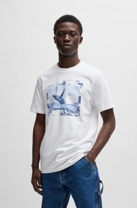 Cotton-jersey T-shirt with photographic print