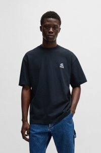 Slub-cotton T-shirt with rear graphic print