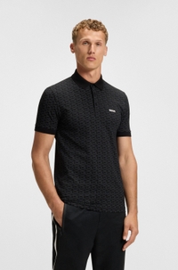 Paddy polo shirt in stretch cotton with printed pattern
