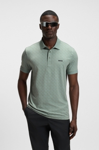 Paddy polo shirt in stretch cotton with printed pattern