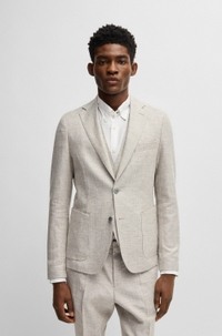 Slim-fit blazer in micro-patterned fabric