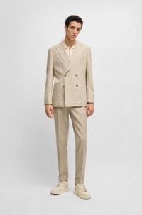 Two-piece suit in patterned tweed