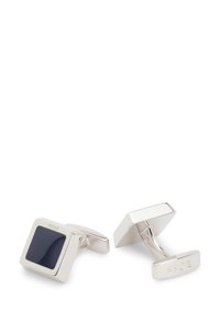 Square brass cufflinks with enamel insert