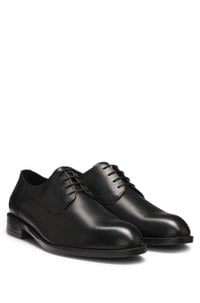 Derby shoes in leather with double stitching