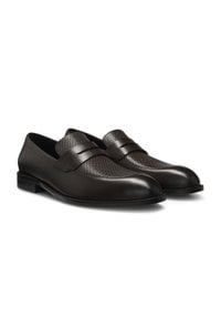 Penny loafers in printed and smooth leather