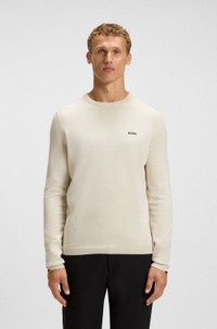 Cotton sweater with contrast details