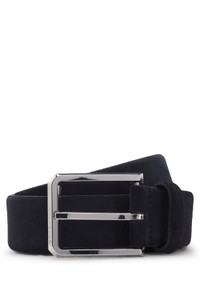 Suede belt with polished pin buckle