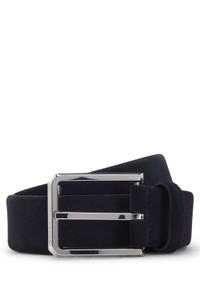Suede belt with polished pin buckle