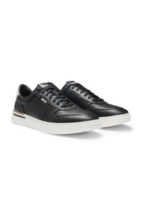 Leather trainers with signature-stripe details