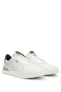 Leather trainers with signature-stripe details