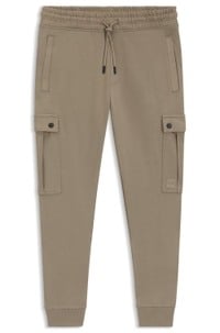 Relaxed-fit cotton-terry tracksuit bottoms with cargo pockets