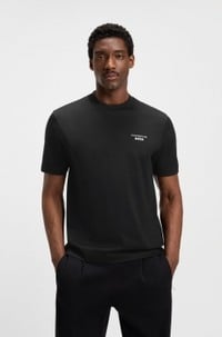 Porsche x BOSS mercerised-cotton T-shirt with Targa artwork