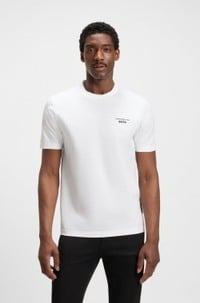 Porsche x BOSS mercerised-cotton T-shirt with Targa artwork