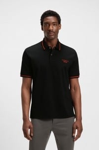 Porsche x BOSS polo shirt in cotton with moisture control