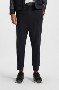 Check-print tracksuit bottoms in stretch piqué