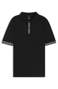 Mercerised-cotton slim-fit polo shirt with structured trims