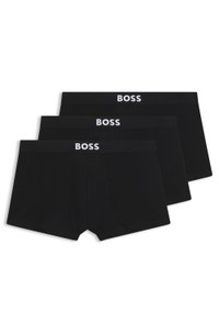 Three-pack of stretch-cotton trunks with logo waistbands