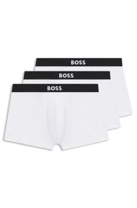 Three-pack of stretch-cotton trunks with logo waistbands