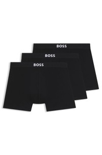 Three-pack of logo-waistband boxer briefs in stretch cotton