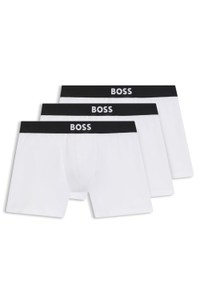 Three-pack of logo-waistband boxer briefs in stretch cotton