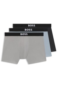 Three-pack of logo-waistband boxer briefs in stretch cotton
