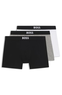 Three-pack of logo-waistband boxer briefs in stretch cotton