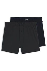 Two-pack of stretch-cotton boxer shorts with logos