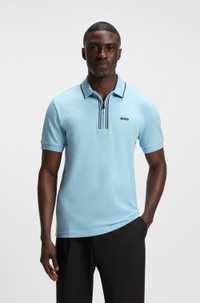 Slim-fit polo shirt in quick-dry stretch cotton