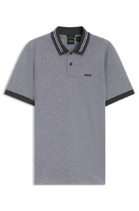 Cotton-piqué polo shirt with dot print