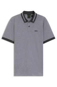 Cotton-piqué polo shirt with dot print