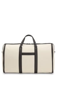 Canvas holdall with leather trims
