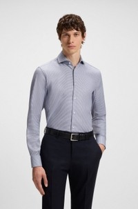 Slim-fit shirt in structured cotton