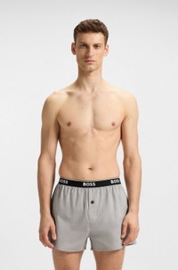 Two-pack of cotton pyjama shorts with logo waistbands