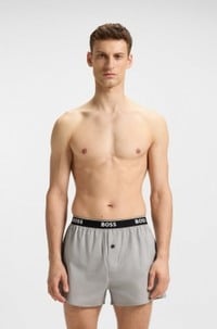 Two-pack of cotton pyjama shorts with logo waistbands
