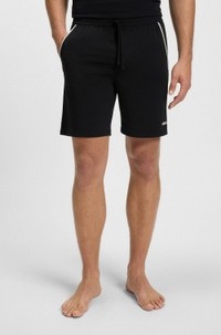 Stretch-cotton pyjama shorts with tape trims