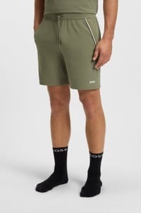 Stretch-cotton pyjama shorts with tape trims