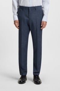 Slim-fit trousers in patterned stretch fabric