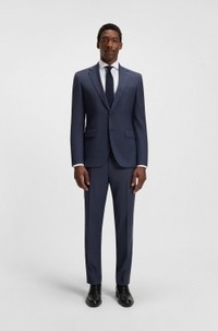 Regular-fit suit in micro-patterned virgin wool