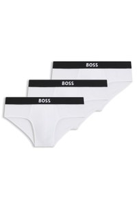 Three-pack of stretch-cotton briefs with logo waistbands