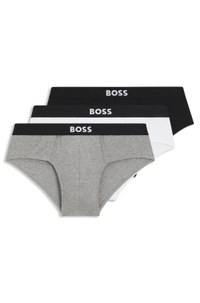 Three-pack of stretch-cotton briefs with logo waistbands