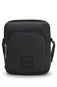 Coated fabric reporter bag with logo patch