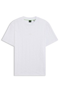 Cotton T-shirt with jacquard pattern