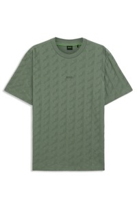 Cotton T-shirt with jacquard pattern