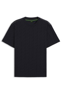 Cotton T-shirt with jacquard pattern