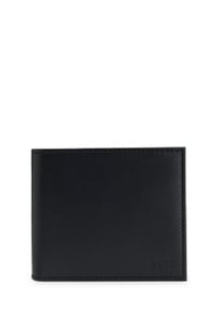 Leather wallet with logo lettering